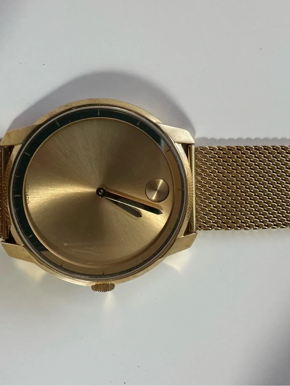 Movado Gold-Tone Minimalist Mesh Bracelet Watch